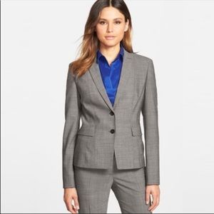 Boss Hugo Boss Virgin Wool Blend Button Blazer in Grey Size 10